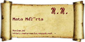 Mata Márta névjegykártya