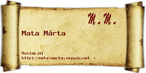 Mata Márta névjegykártya