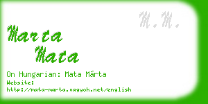marta mata business card