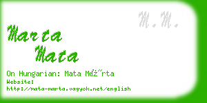 marta mata business card